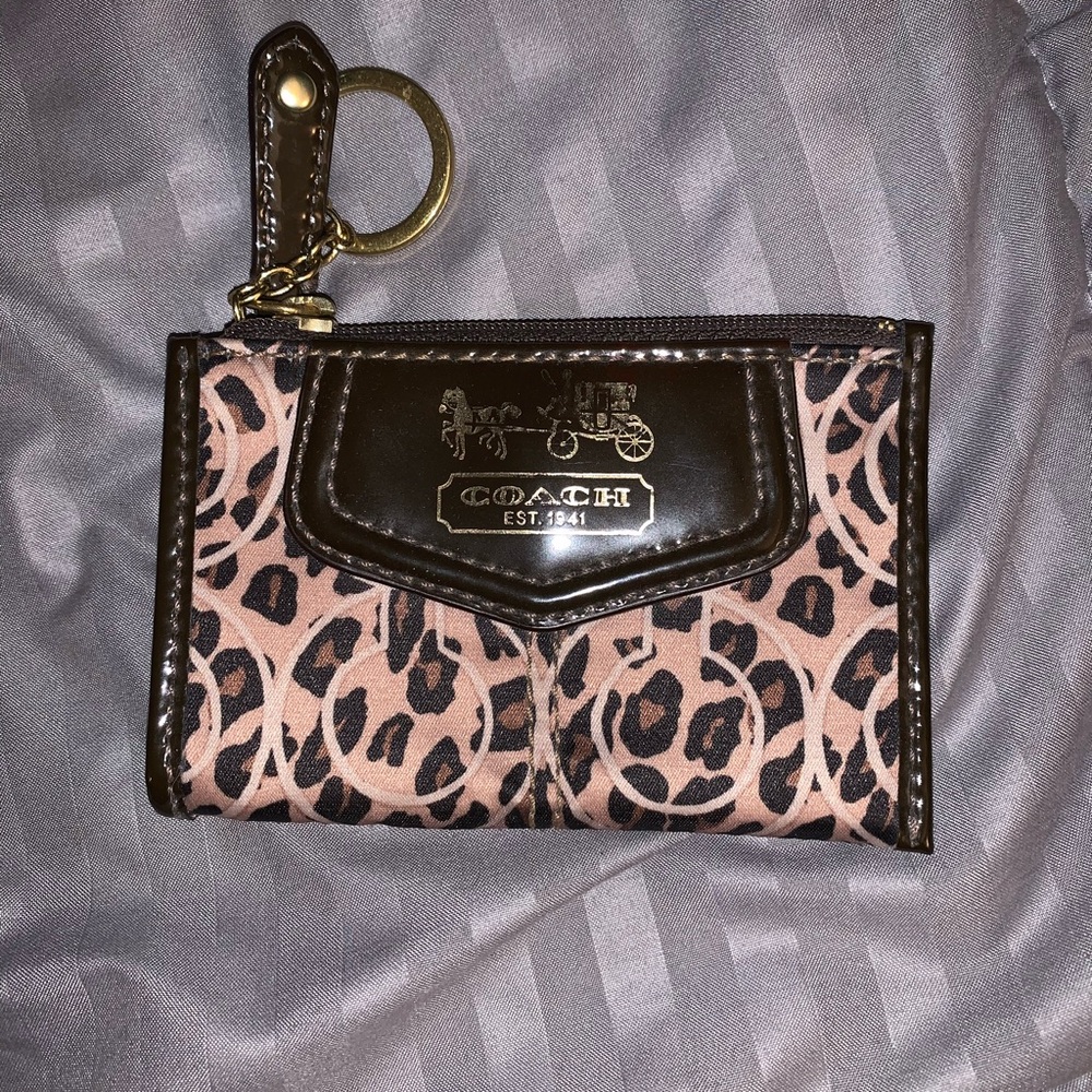 Coach cheetah change purse/wallet